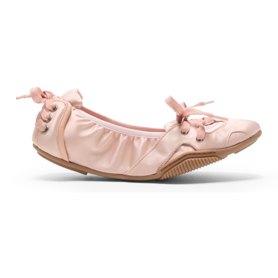 Lace-up satin shoes - pink