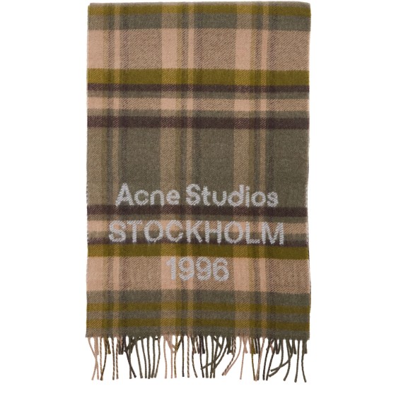 Check pattern scarf - Green