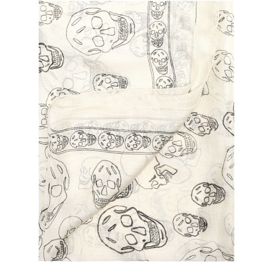 Skull scarf - white