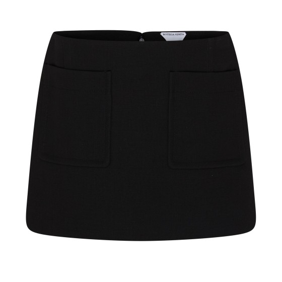 Wool mini skirt - Black