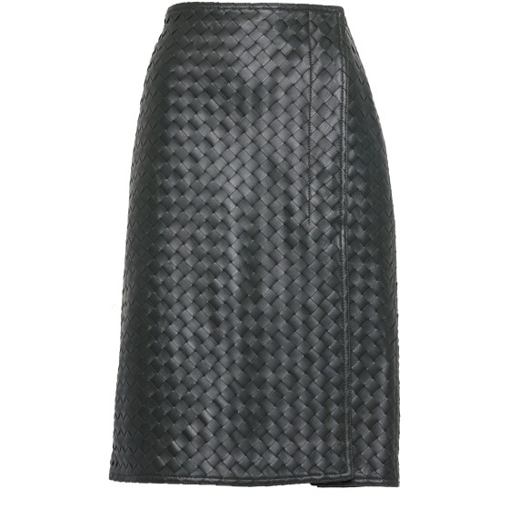Intrecciato leather skirt - Green