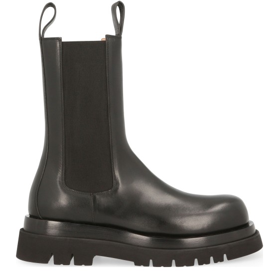 Lug leather boots - Black