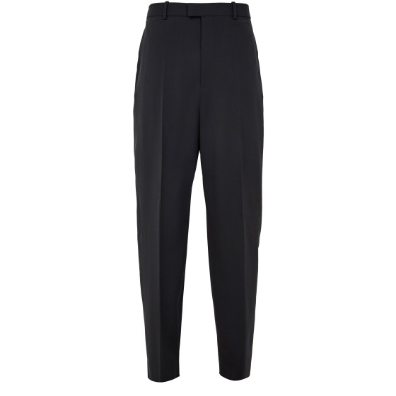 Stretchy wool blend pants - Black