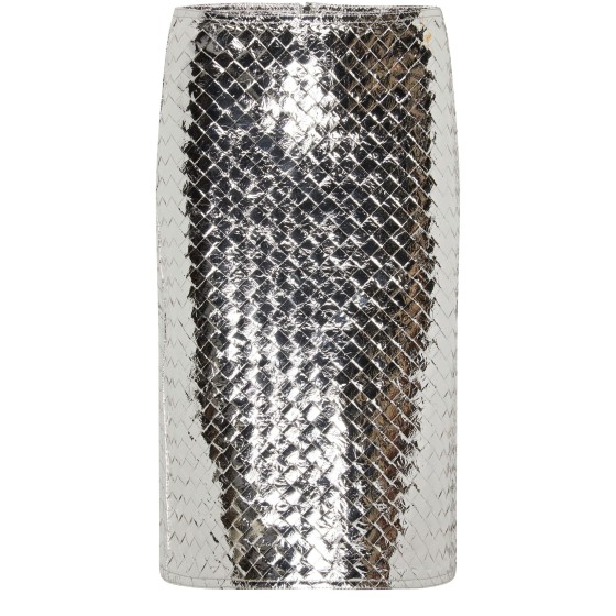 Intrecciato lamb nappa leather metallic finish - Silver