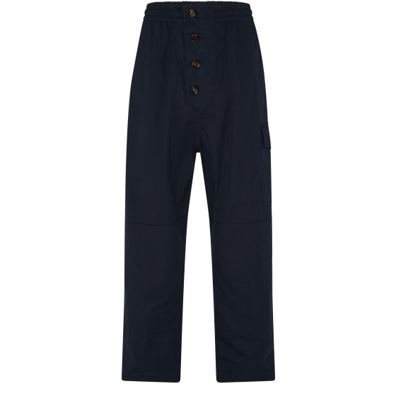 Lightweight cotton twill trousers - Blue
