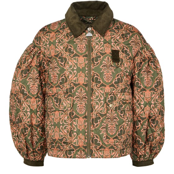 Farm Rio Luisa quilted jacket - brown