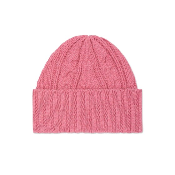 Cable knit beanie - pink