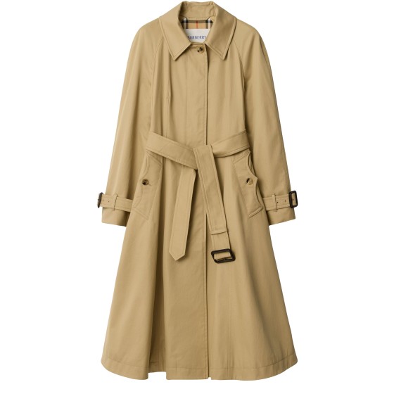 Long Gabardine Ellingham Fit-and-flare Car Coat - Beige
