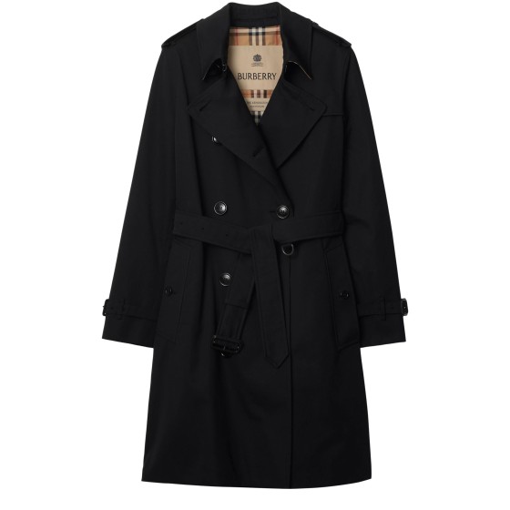 Long Kensington Heritage Trench Coat - Black