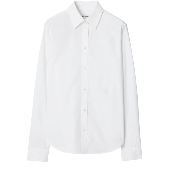 Straight-cut dress shirt in cotton poplin - white