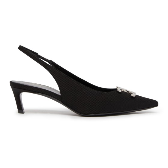 Alma Triomphe grosgrain back-tie high heels - Black