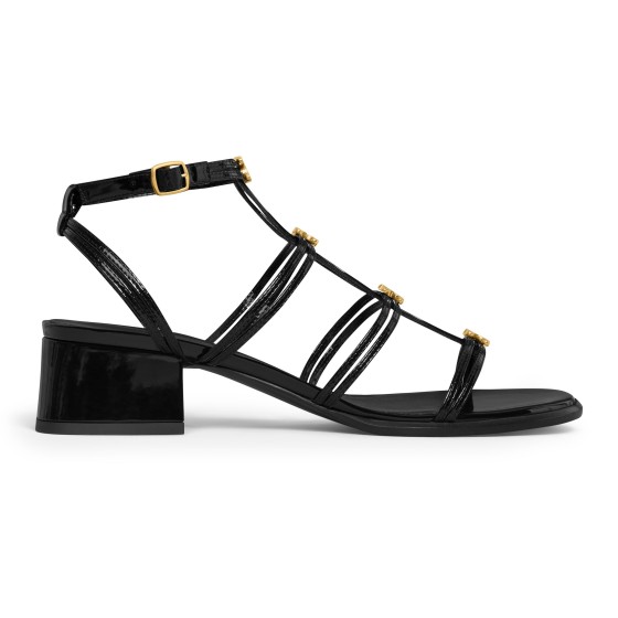 Clémence multi Triomphe lambskin sandals - Black