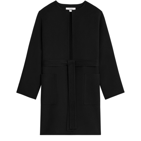Double-sided cashmere robe coat - Black