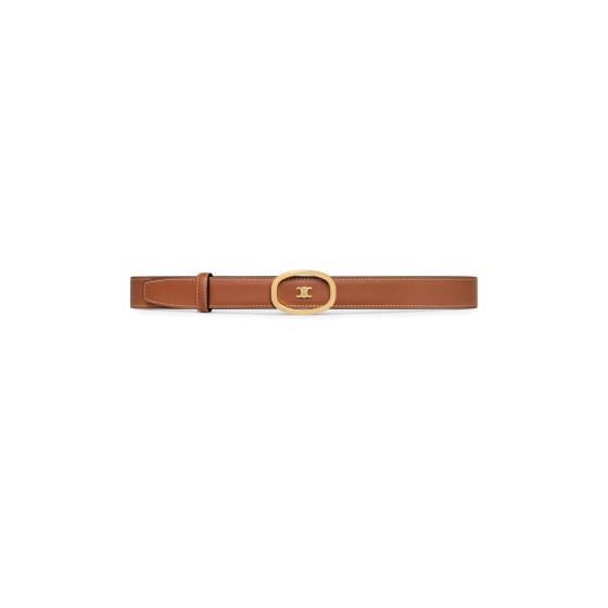 Medium 25mm reversible Celine Alix belt in taurillon and natural calfskin - Black