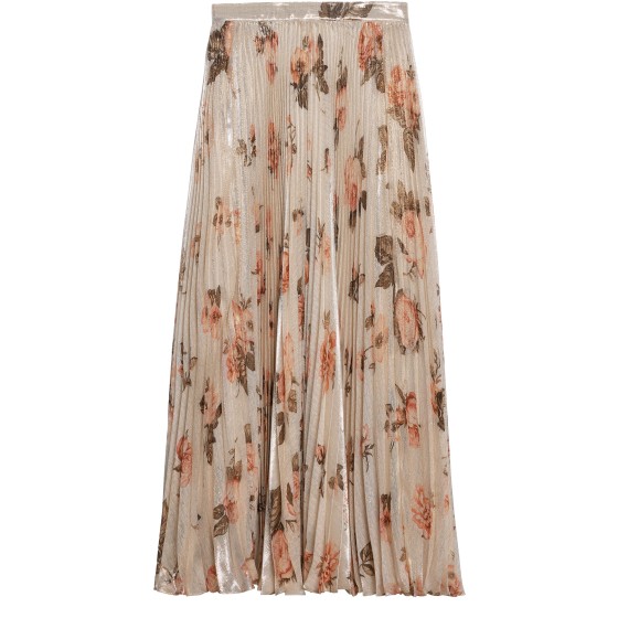 Lamé pleated sundress - Beige