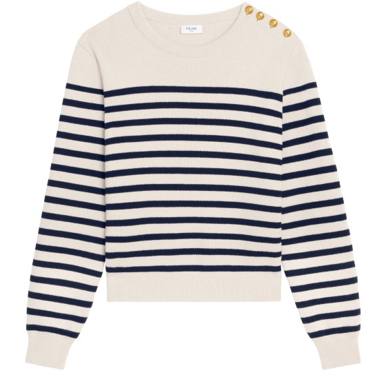 Cashmere crewneck sailor sweater - Beige