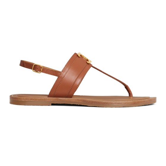 Lympia Triomphe Leather Flip-Flops - brown