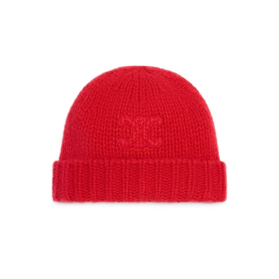 Triomphe beanie in cashmere and silk - Red