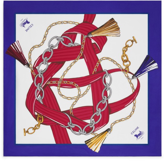 Square in silk twill - Blue