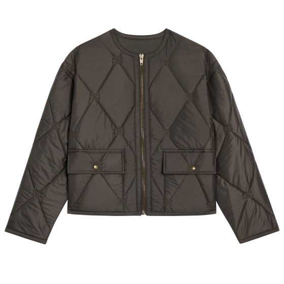 Quilted jacket in light nylon - Green