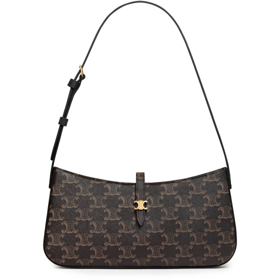 Tina shoulder bag in Triomphe canvas - Black