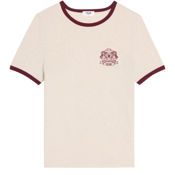 70's blazon cotton jersey t-shirt - Beige