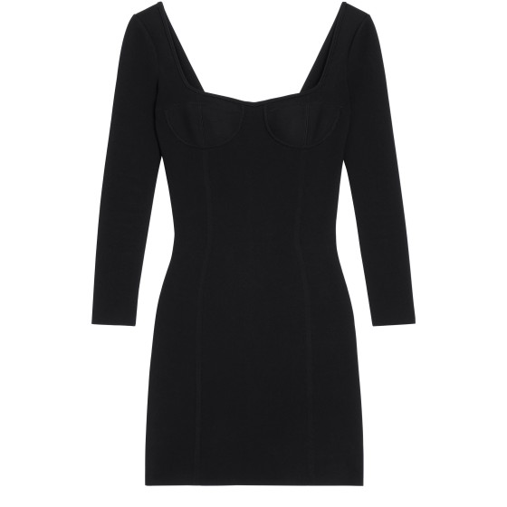 Rayon-lined corset dress - Black