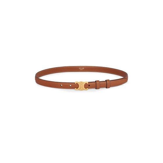 Triomphe small calfskin belt - brown