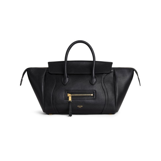 Small new luggage in supple shiny lambskin - Black