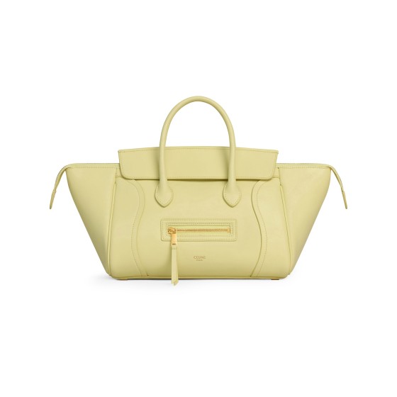 Small new luggage in supple shiny lambskin - Yellow