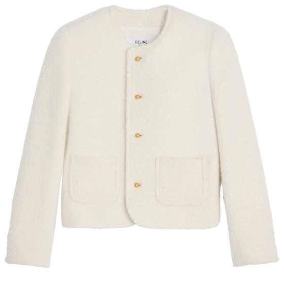 Icone jacket in cashmere and wool natté - white