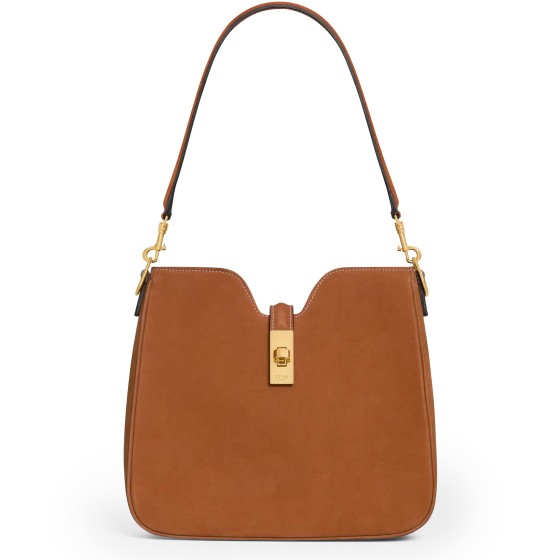 Small Camille 16 soft bag in nubuck calfskin - Beige