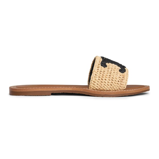Celine Lympia mule in raffia - Black