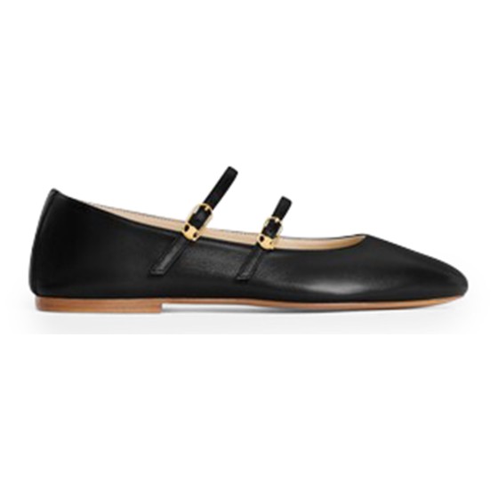 Celine ballerinas double strap in lambskin - Black