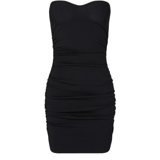 Viscose underwired mini dress - Black