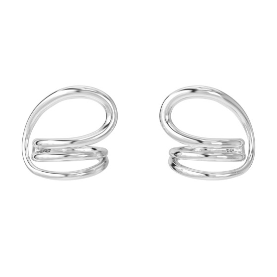 Round-trip hoop earrings - Silver