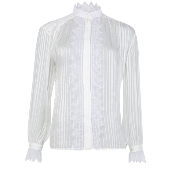 Silk long-sleeved blouse - Off-white