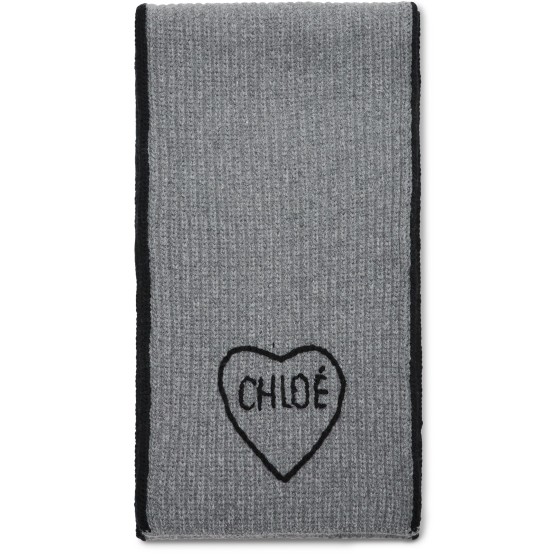 Chloé Encoeur scarf - grey