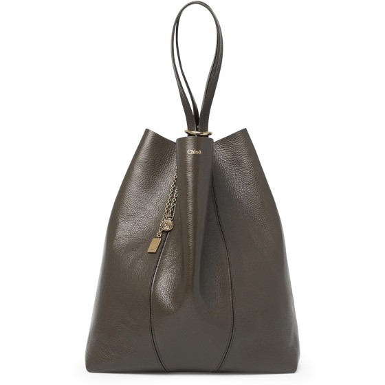 Chloé Spin grained leather tote bag - grey