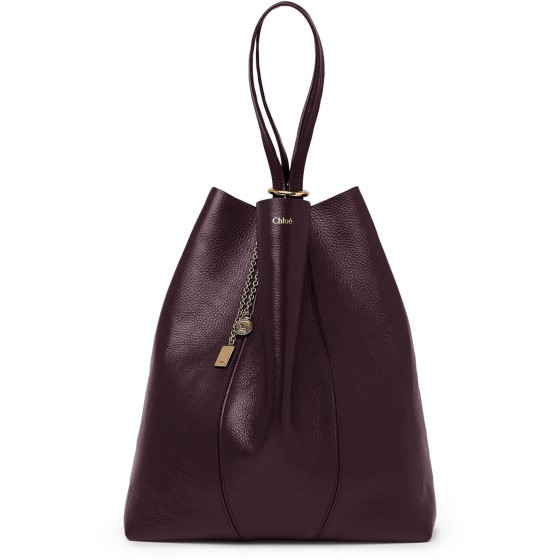 Chloé Spin grained leather tote bag - Purple