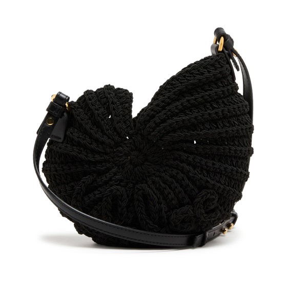 Sea Treasures crochet shoulder bag - Black