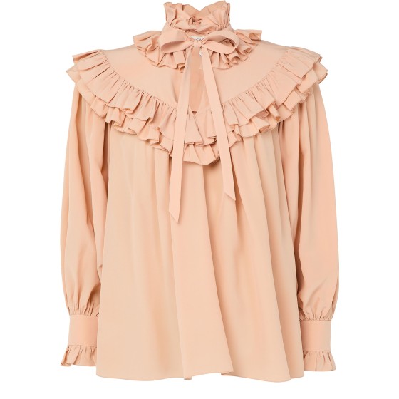 Blouse with ruffles - grey