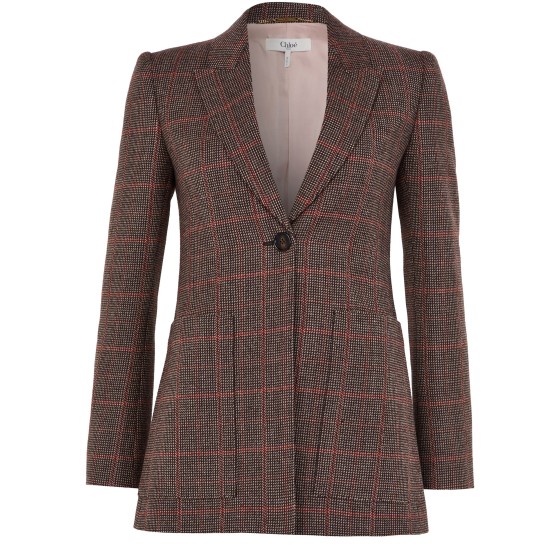 Single-breasted wool blazer - brown