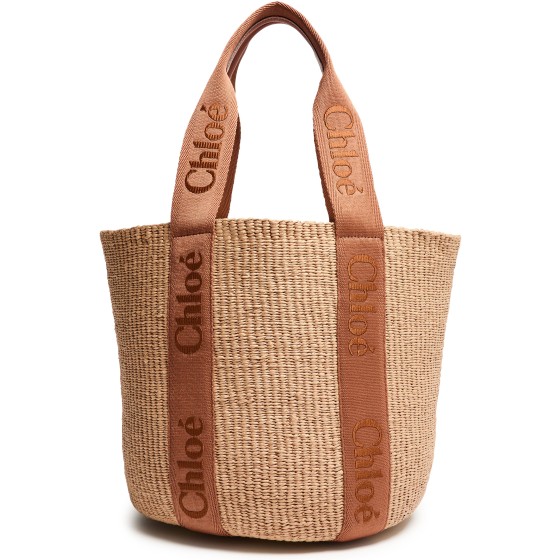 Woody Large Woven Rattan Bag - grey