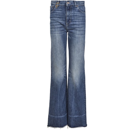 Snake Print Straight Leg Capsule Jeans - Blue