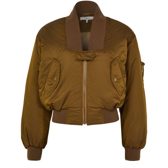 Nylon bomber jacket - brown