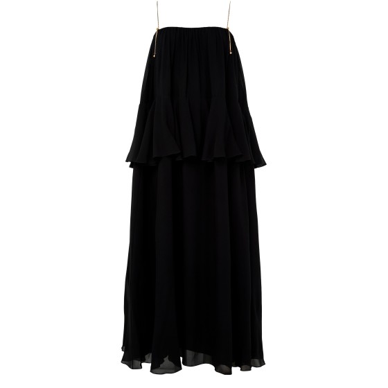 Ruffled maxi dress - Black