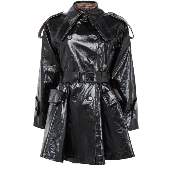 Coated linen coat - Black