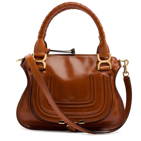 Marcie Smooth Leather Small Handbag - brown