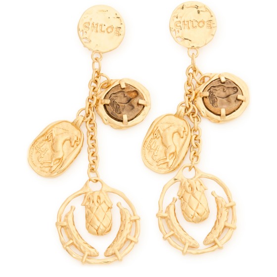 Medals earrings - Yellow